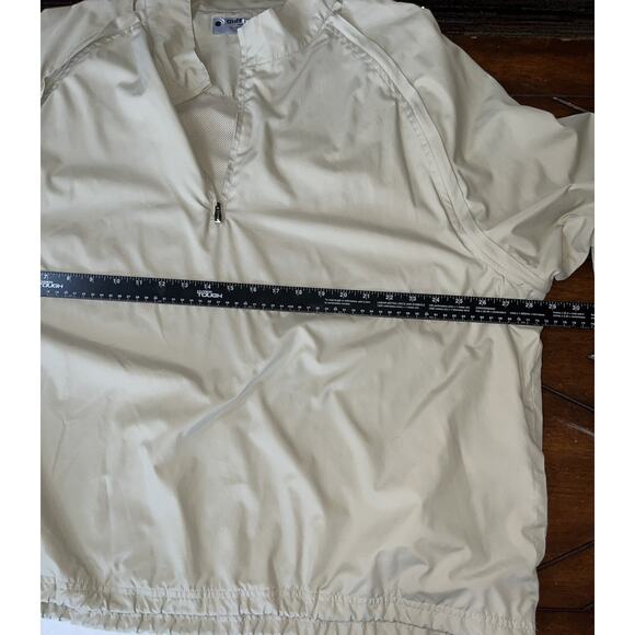 Golf Tech Quarter Zip‎ removable sleeves beige Windbreaker XXL 2 Pocket - Picture 5 of 8